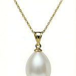 Pandantiv Celeste din aur galben 14K cu perlă naturală albă lacrima