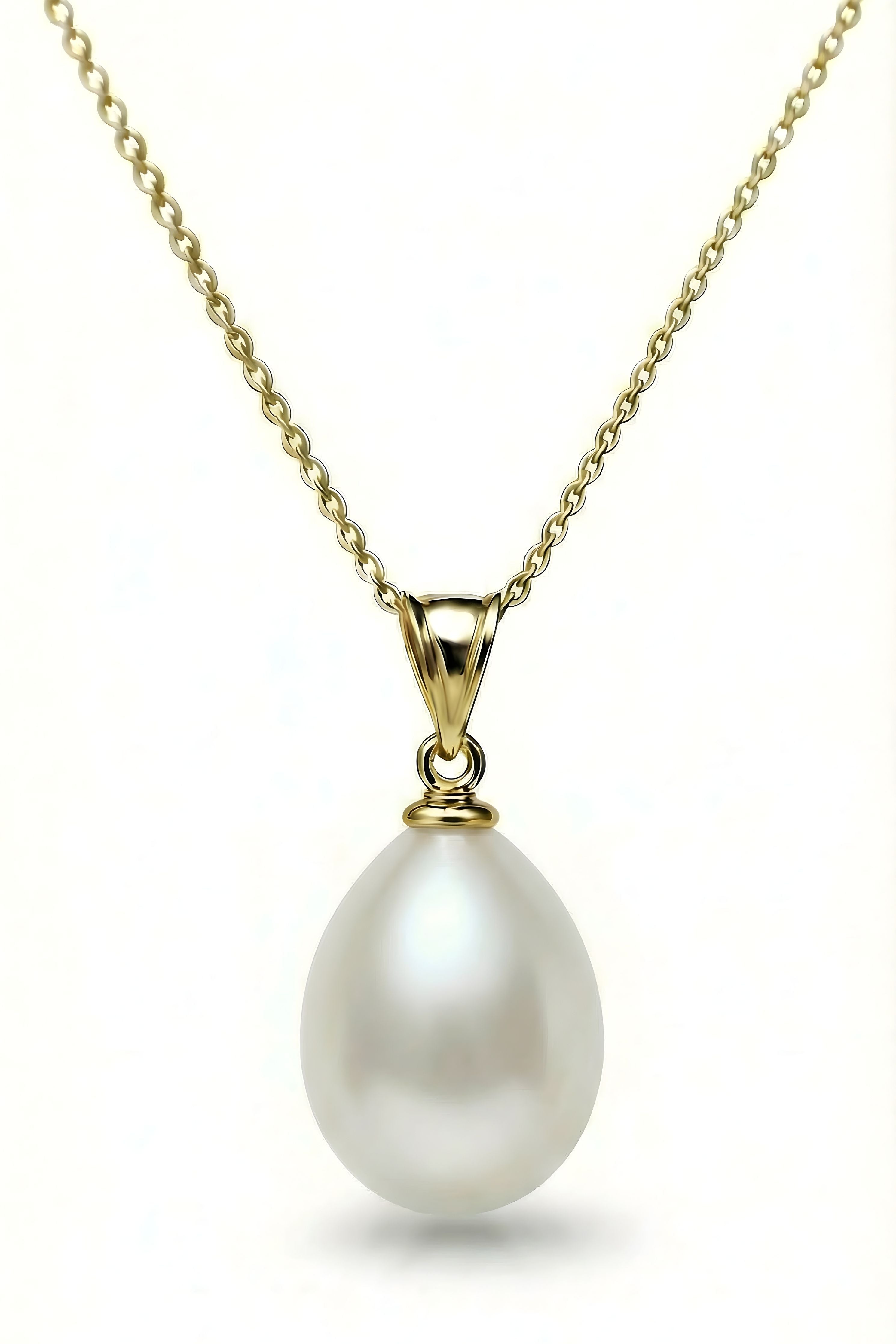 Pandantiv Celeste din aur galben 14K cu perlă naturală albă lacrima