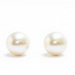 Cercei stud din aur 14K galben cu perle naturale de cultură albe, 8,5–9 mm