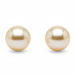 Cercei stud din aur galben 14K cu perle naturale de cultură champagne, 8,5–9 mm