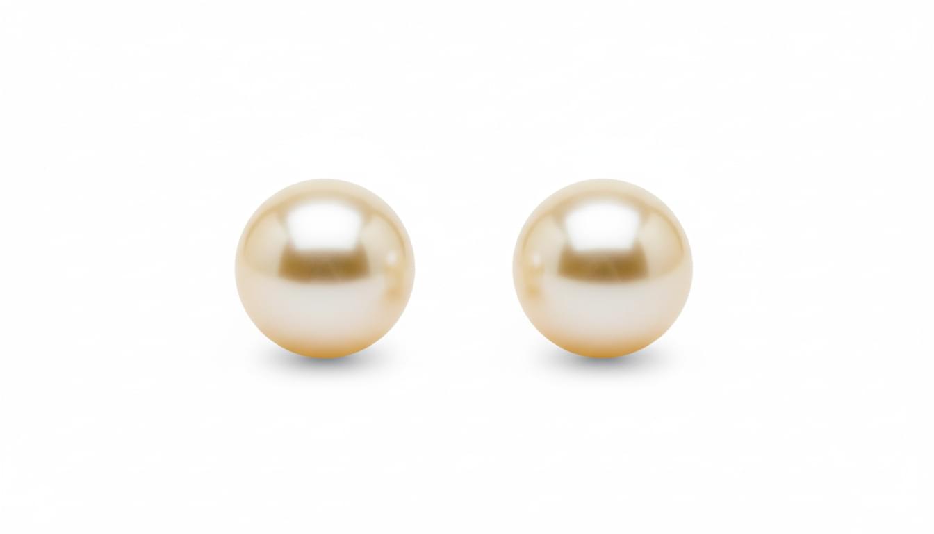 Cercei Aur 14K cu Perle Naturale Champagne 8-9mm Stud detaliu - cercei perle naturale aur 14K - Royal Pearls