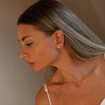 Cercei stud feminini cu perle naturale de cultură roz