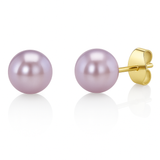 Cercei stud din aur 14K cu perle de cultură mov 5.5–6 mm