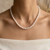 colier perle naturale champagne 5-6mm aur 14k detaliu - aura - royal pearls