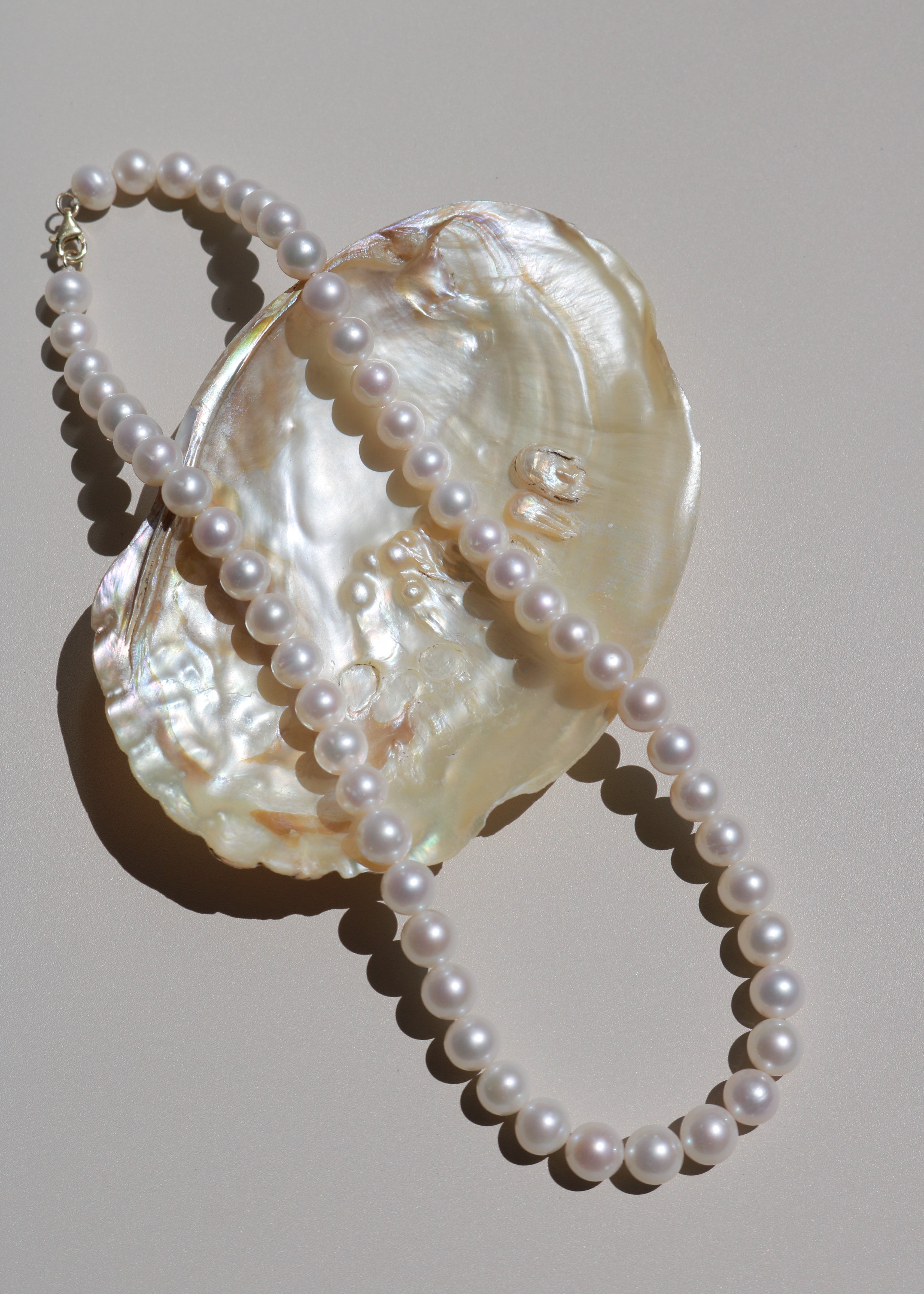Colier Aur 14K cu Perle Naturale Champagne 8-9mm AAA — Héritage - colier perle naturale aur 14K - Royal Pearls