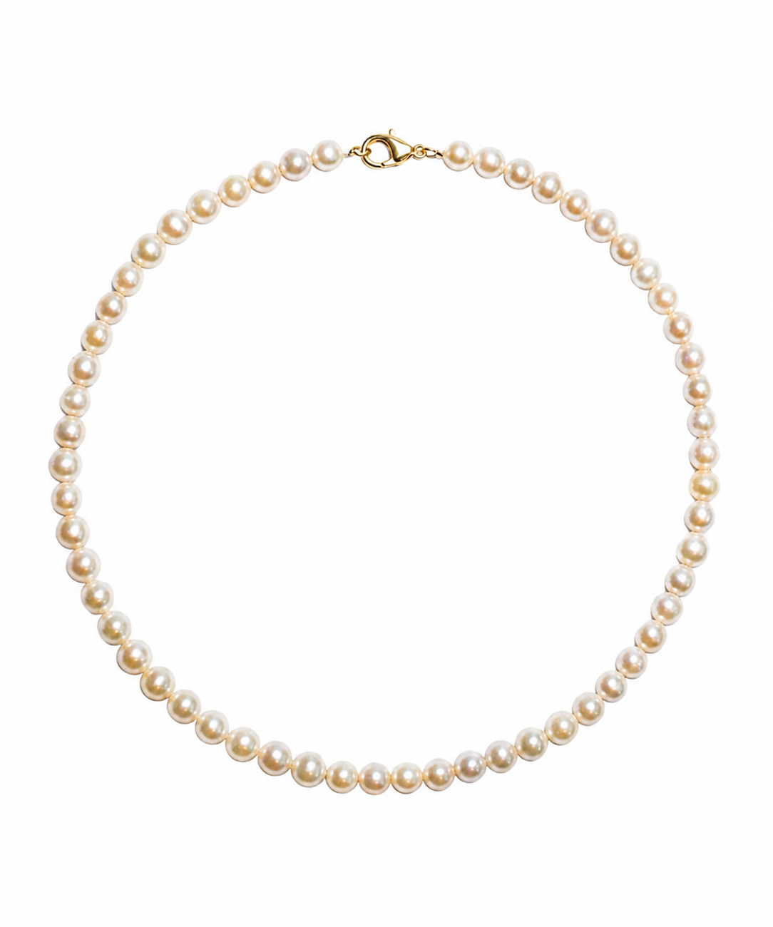 Colier cu perle de cultura champagne 7–8 mm din aur 14K Lucia