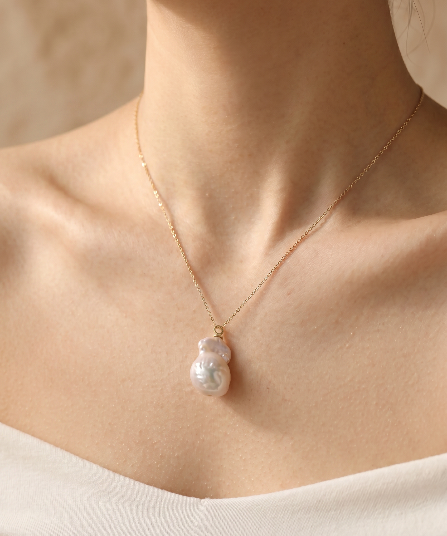colier perle baroc naturale aur 14k detaliu - victoria - royal pearls