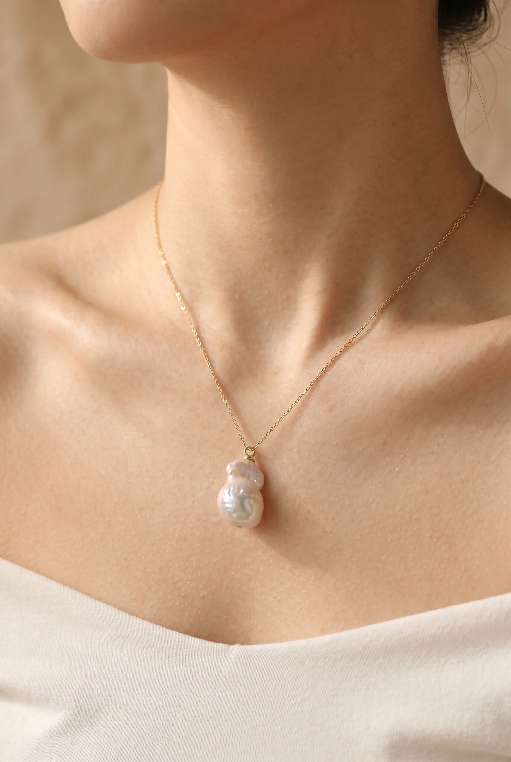 colier perle baroc naturale aur 14k detaliu - victoria - royal pearls