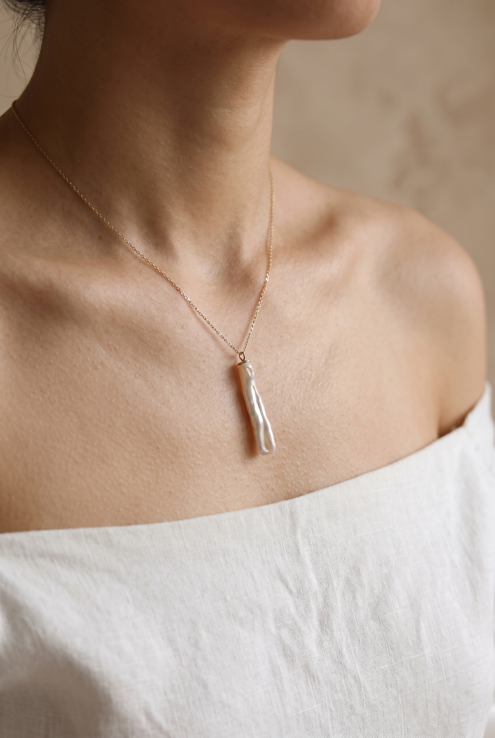colier perle keshi naturale aur 14k detaliu - noelle - royal pearls