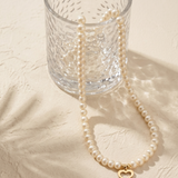 colier perle naturale albe 4-5mm inima aur 14k lifestyle - amour pearl - royal pearls