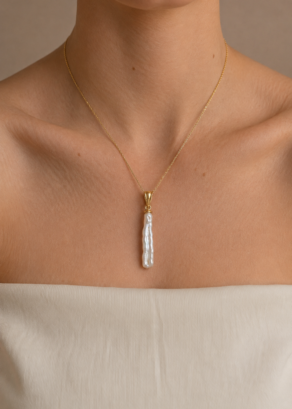 Colier Aur 14K cu Perlă Naturală Keshi — Noelle - colier perle naturale aur 14K - Royal Pearls