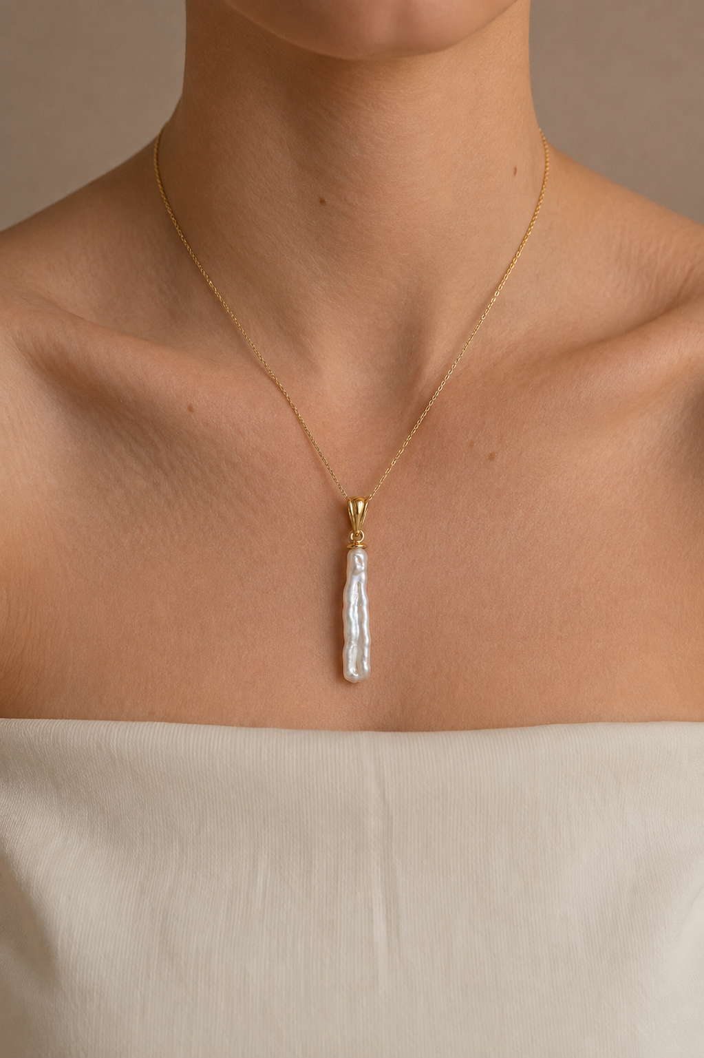 Colier Aur 14K cu Perlă Naturală Keshi — Noelle - colier perle naturale aur 14K - Royal Pearls
