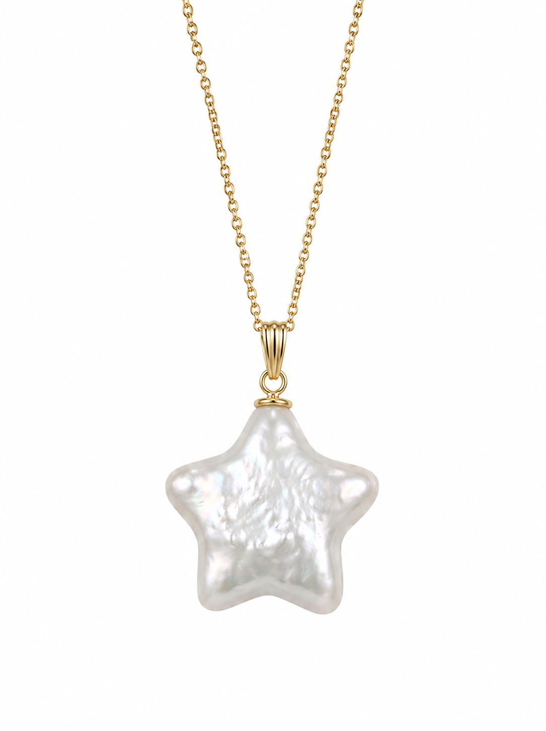 Colier Aur 14K cu Perlă Naturală Keshi — Stella unghi lateral - colier perle naturale aur 14K - Royal Pearls