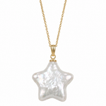 Colier Aur 14K cu Perlă Naturală Keshi — Stella unghi lateral - colier perle naturale aur 14K - Royal Pearls