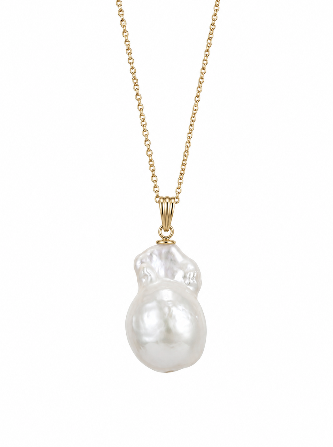 Colier Aur 14K cu Perlă Naturală Baroc — Victoria unghi lateral - colier perle naturale aur 14K - Royal Pearls