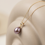 colier perle naturale mov lacrima 8-9mm aur 14k lifestyle - nova - royal pearls