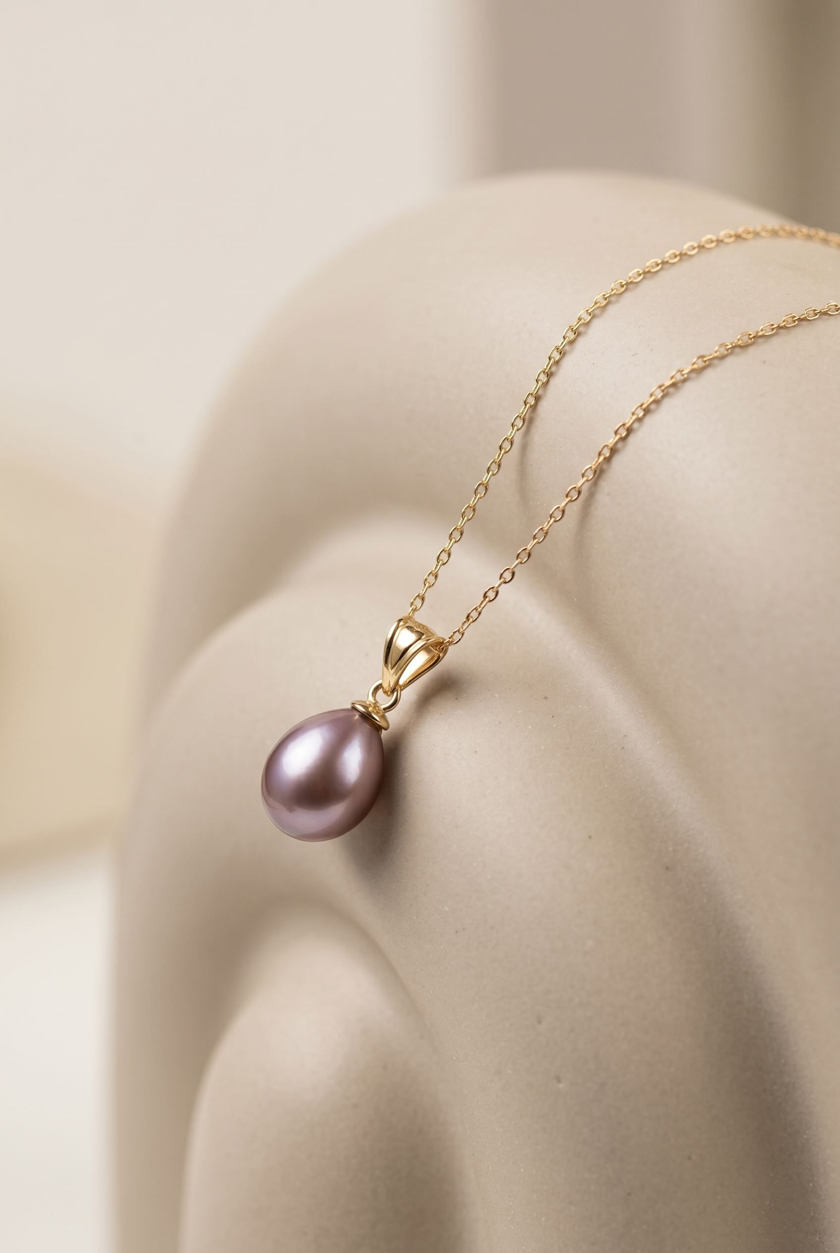 colier perle naturale mov lacrima 8-9mm aur 14k lifestyle - nova - royal pearls