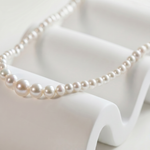 colier perle naturale albe gradate aur 14k detaliu - pearl glow - royal pearls