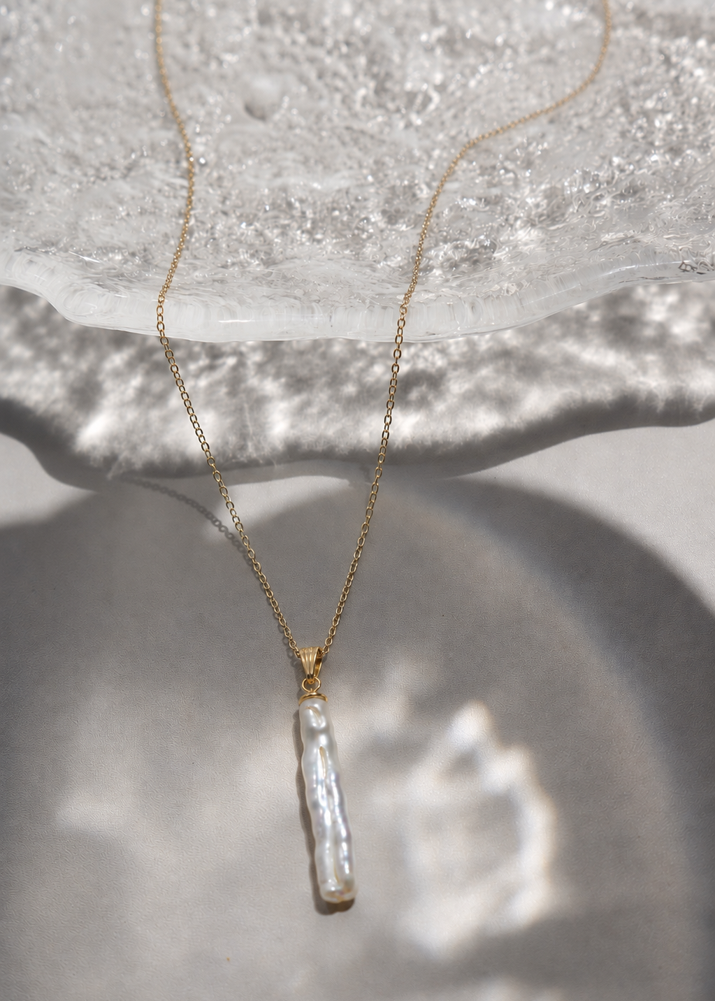 Colier Aur 14K cu Perlă Naturală Keshi — Noelle detaliu - colier perle naturale aur 14K - Royal Pearls