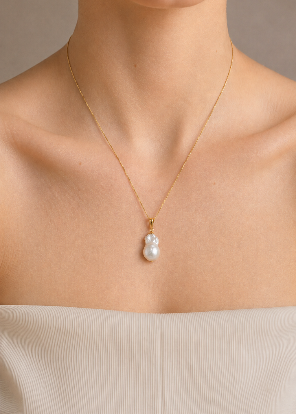 Colier Aur 14K cu Perlă Naturală Baroc — Victoria - colier perle naturale aur 14K - Royal Pearls