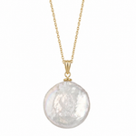 Colier Aur 14K cu Perlă Naturală Keshi Albă — Alba unghi lateral - colier perle naturale aur 14K - Royal Pearls