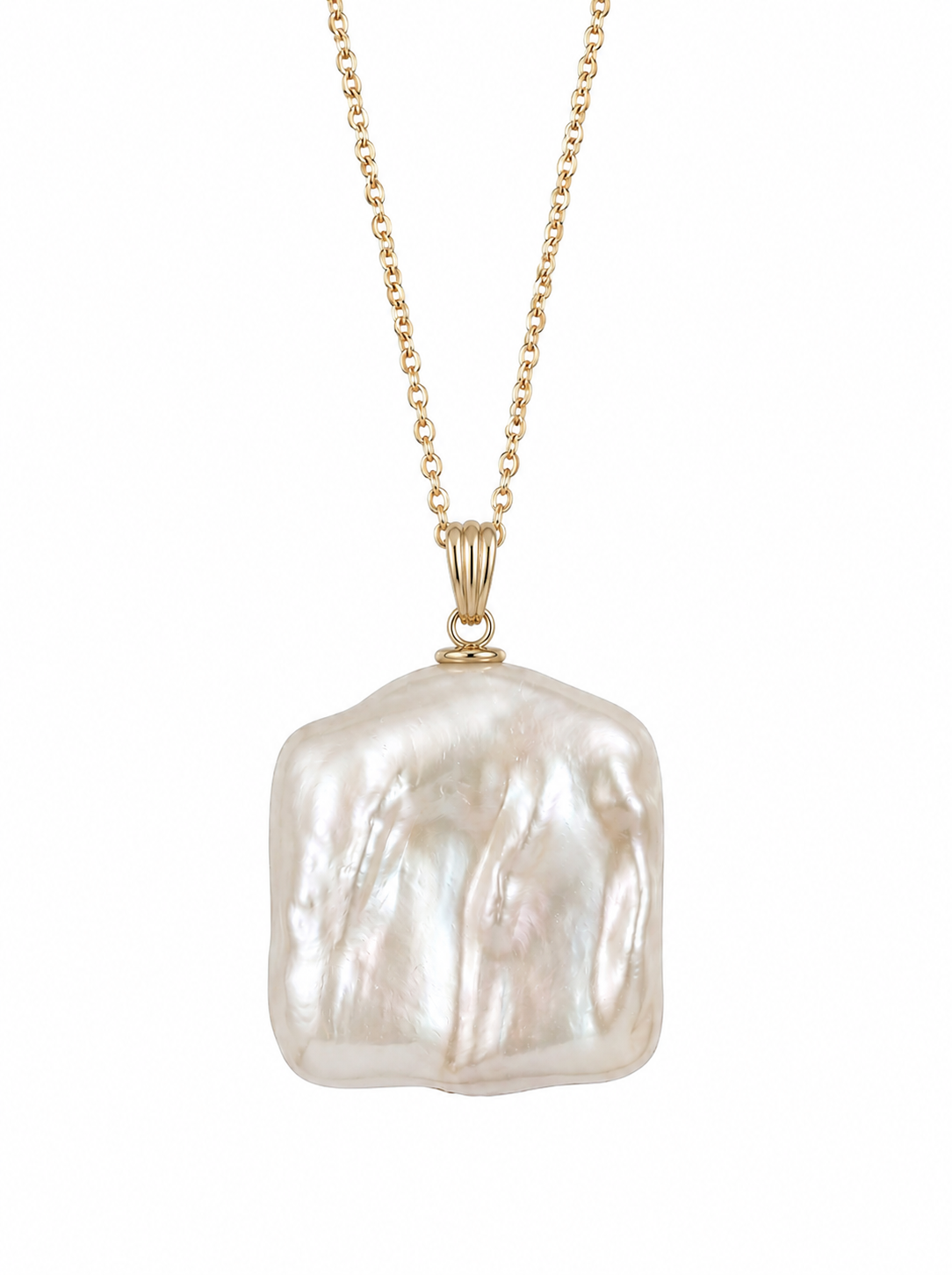 Colier Aur 14K cu Perlă Naturală Keshi — Marina unghi lateral - colier perle naturale aur 14K - Royal Pearls