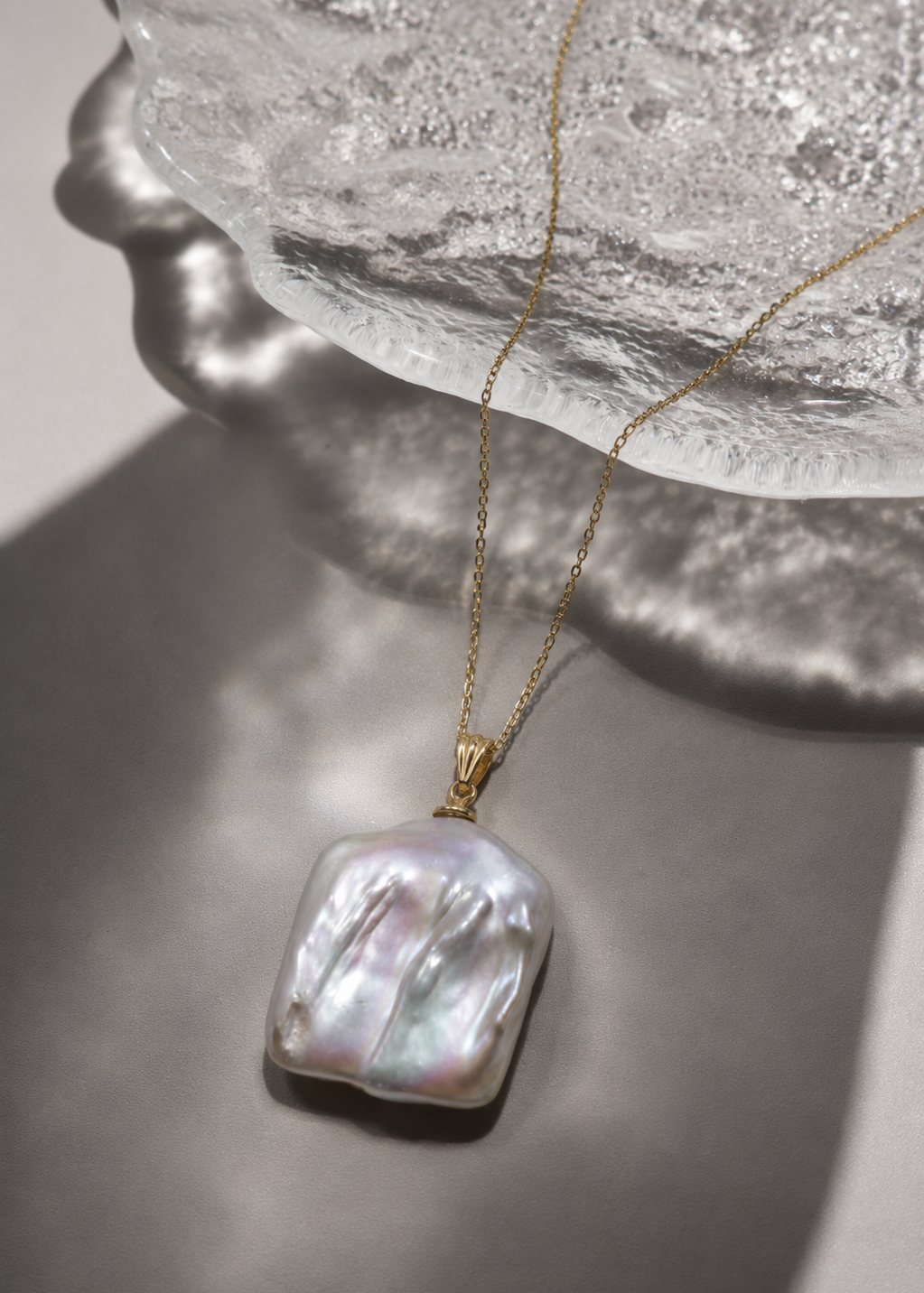 Colier Aur 14K cu Perlă Naturală Keshi — Marina detaliu - colier perle naturale aur 14K - Royal Pearls