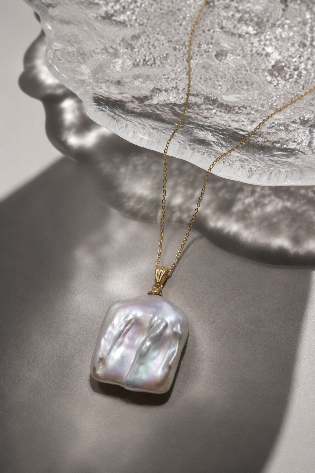 Colier Aur 14K cu Perlă Naturală Keshi — Marina detaliu - colier perle naturale aur 14K - Royal Pearls