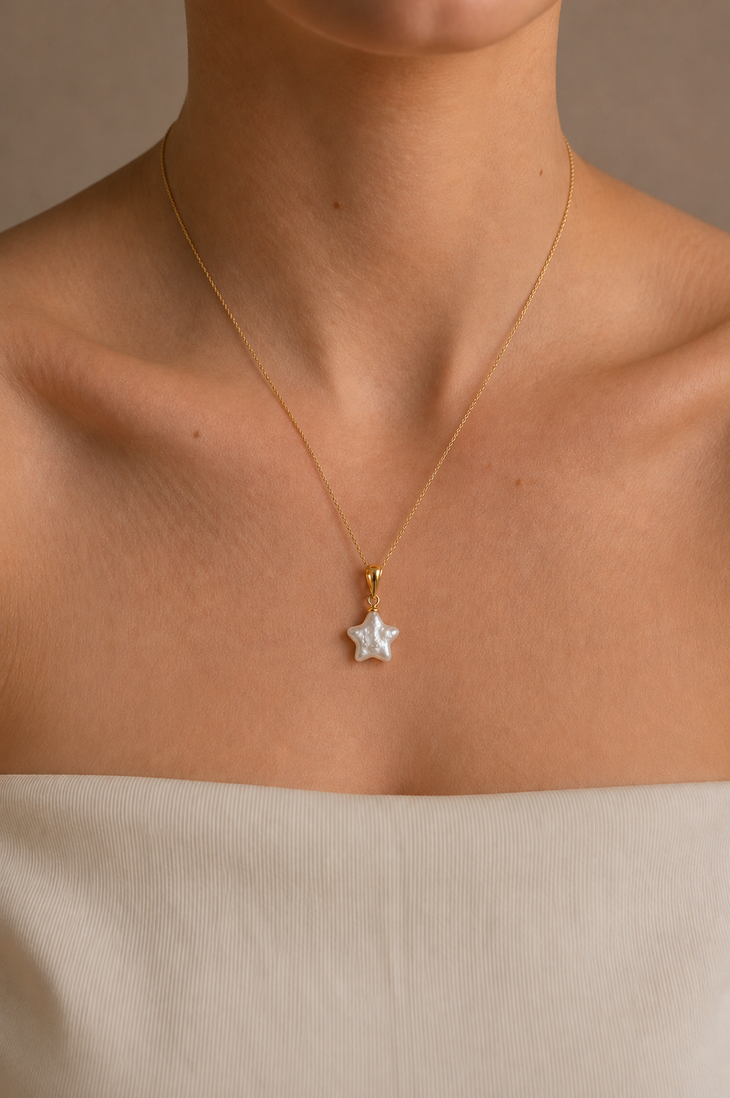 Colier Aur 14K cu Perlă Naturală Keshi — Stella - colier perle naturale aur 14K - Royal Pearls