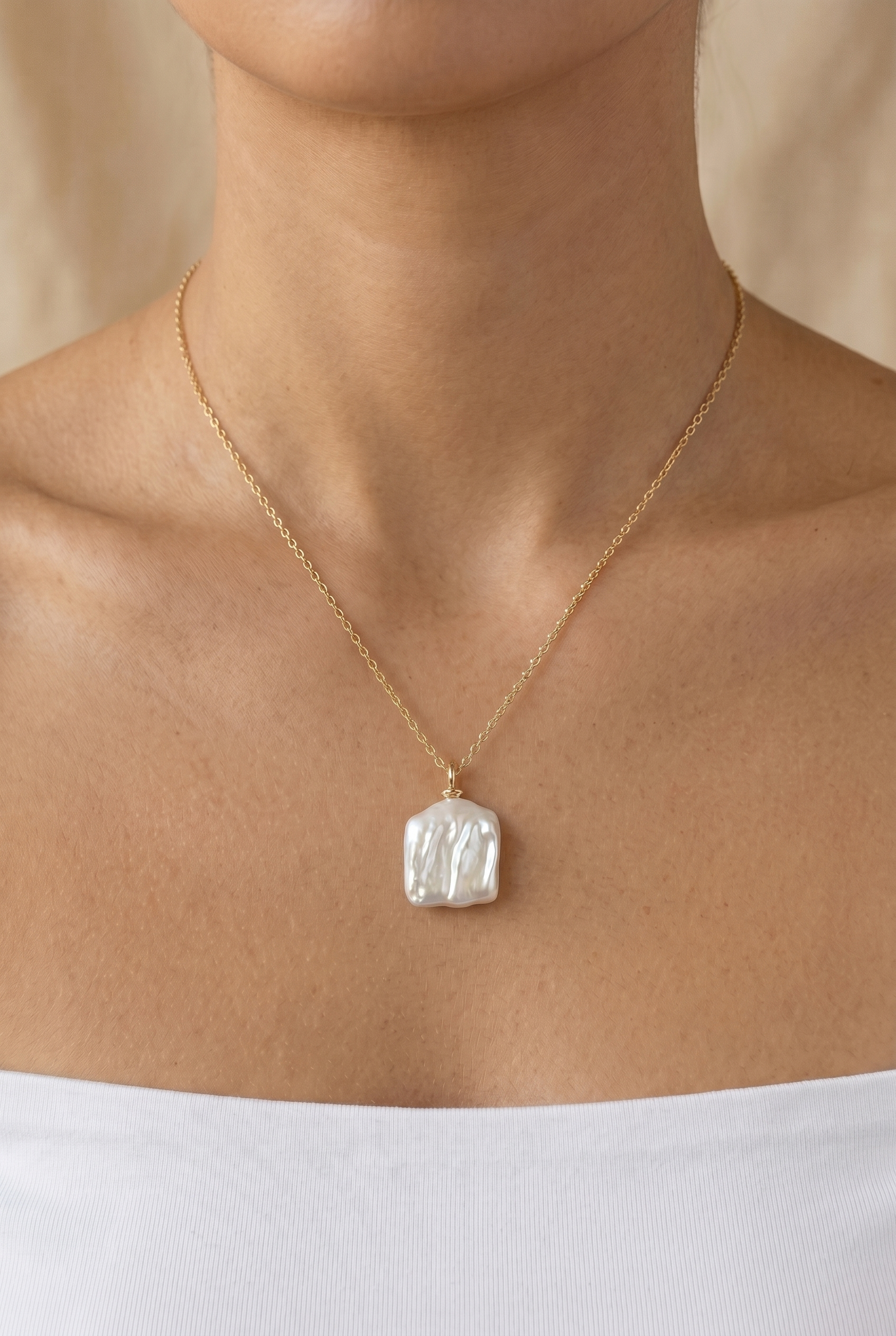 colier perle keshi naturale aur 14k lifestyle - marina - royal pearls