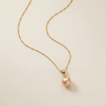 colier perle naturale roz rotunde 7-8mm aur 14k prezentare - elysia - royal pearls