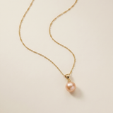colier perle naturale roz rotunde 7-8mm aur 14k prezentare - elysia - royal pearls