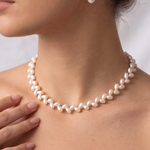 Colier Aur 14K cu Perle Naturale Albe Ovale AAA — Eternal - colier perle naturale aur 14K - Royal Pearls