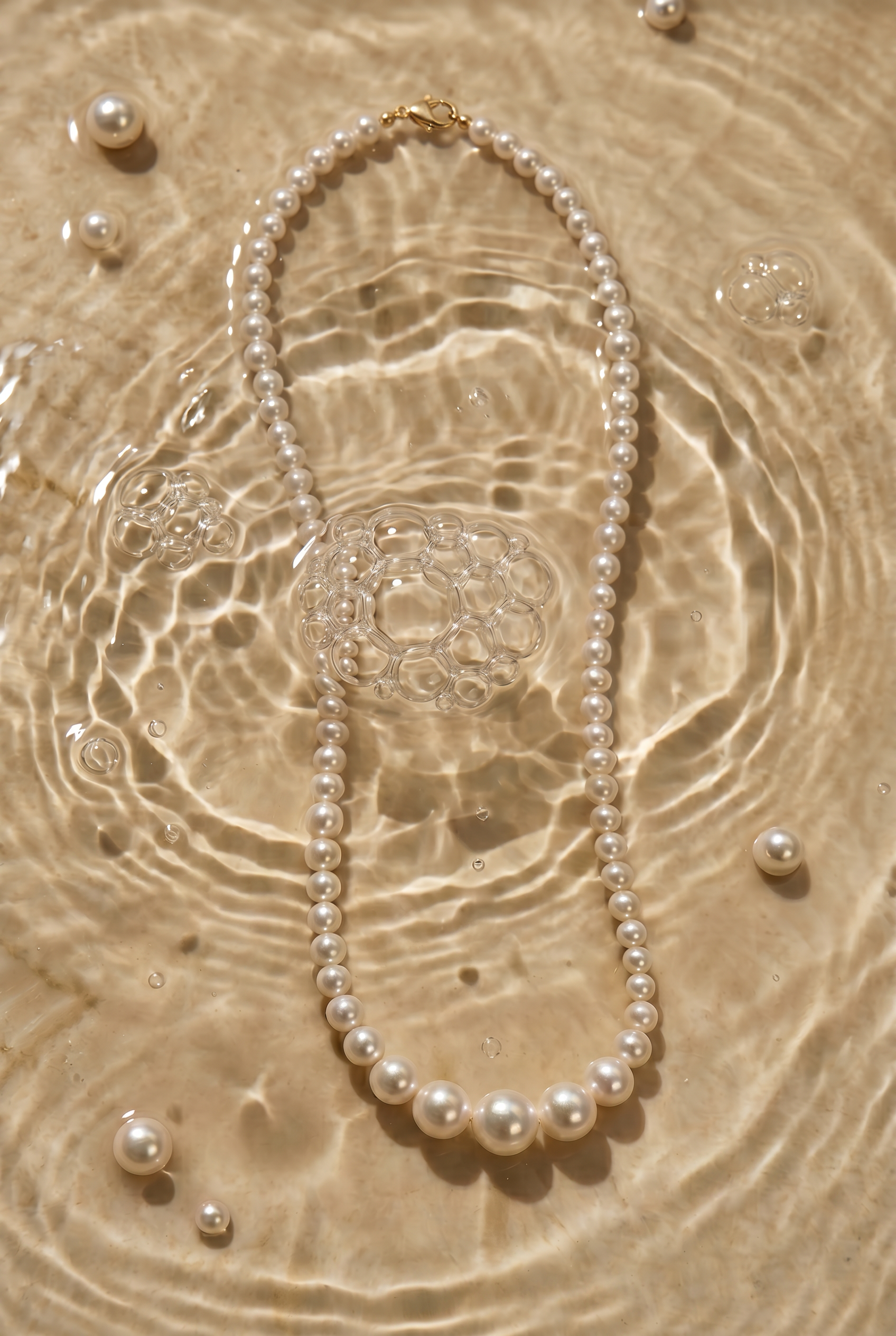 colier perle naturale albe gradate aur 14k lifestyle - pearl glow - royal pearls