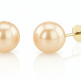 Cercei stud din aur 14K cu perle de cultură roz 7.5–8 mm