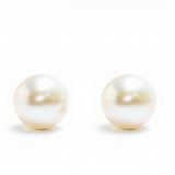 Cercei stud din aur 14K cu perle de cultură albe 8.5–9 mm