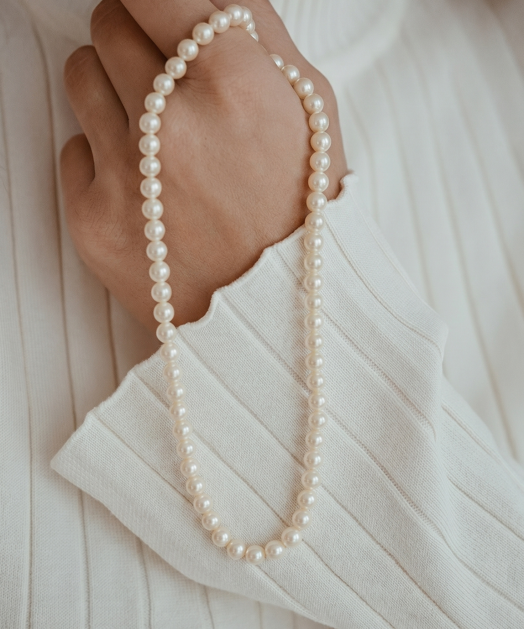 colier perle naturale champagne 5-6mm aur 14k lifestyle - aura - royal pearls