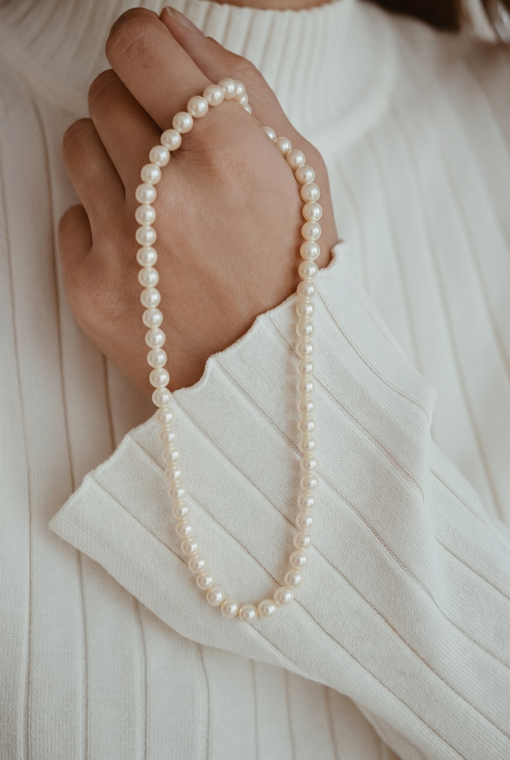 colier perle naturale champagne 5-6mm aur 14k lifestyle - aura - royal pearls