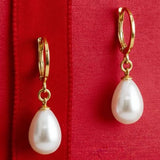 Cercei din aur 14K cu perle de cultură albe 8–8,5 mm — Joséphine