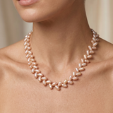 Colier Aur 14K cu Perle Naturale Roz Ovale — Serenity