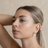 cercei perle naturale albe lacrima 8-9mm tija aur 14k lifestyle - lady di - royal pearls