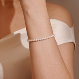 Brățară Perle Naturale Albe 3 mm și Aur 14K — Petite Pearl