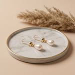 cercei perle naturale albe lacrima 8-9mm tortita aur 14k unghi - elisabeth - royal pearls