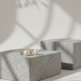 14K gold stud earrings with white cultured pearls 7 – 8 mm