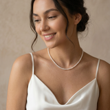 colier perle naturale albe 3mm AAA aur 14k lifestyle - petite pearl - royal pearls