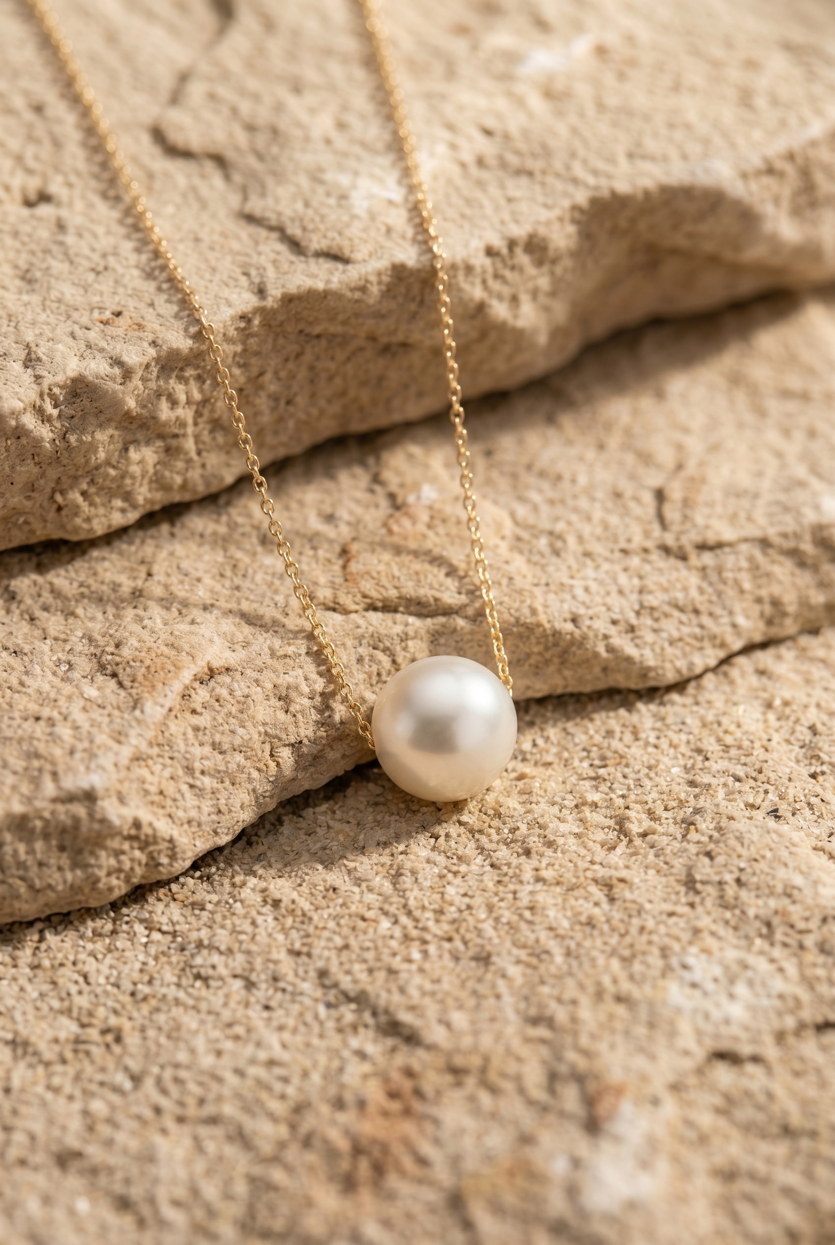 colier perle naturale albe rotunde 7-8mm aur 14k lifestyle - marie - royal pearls