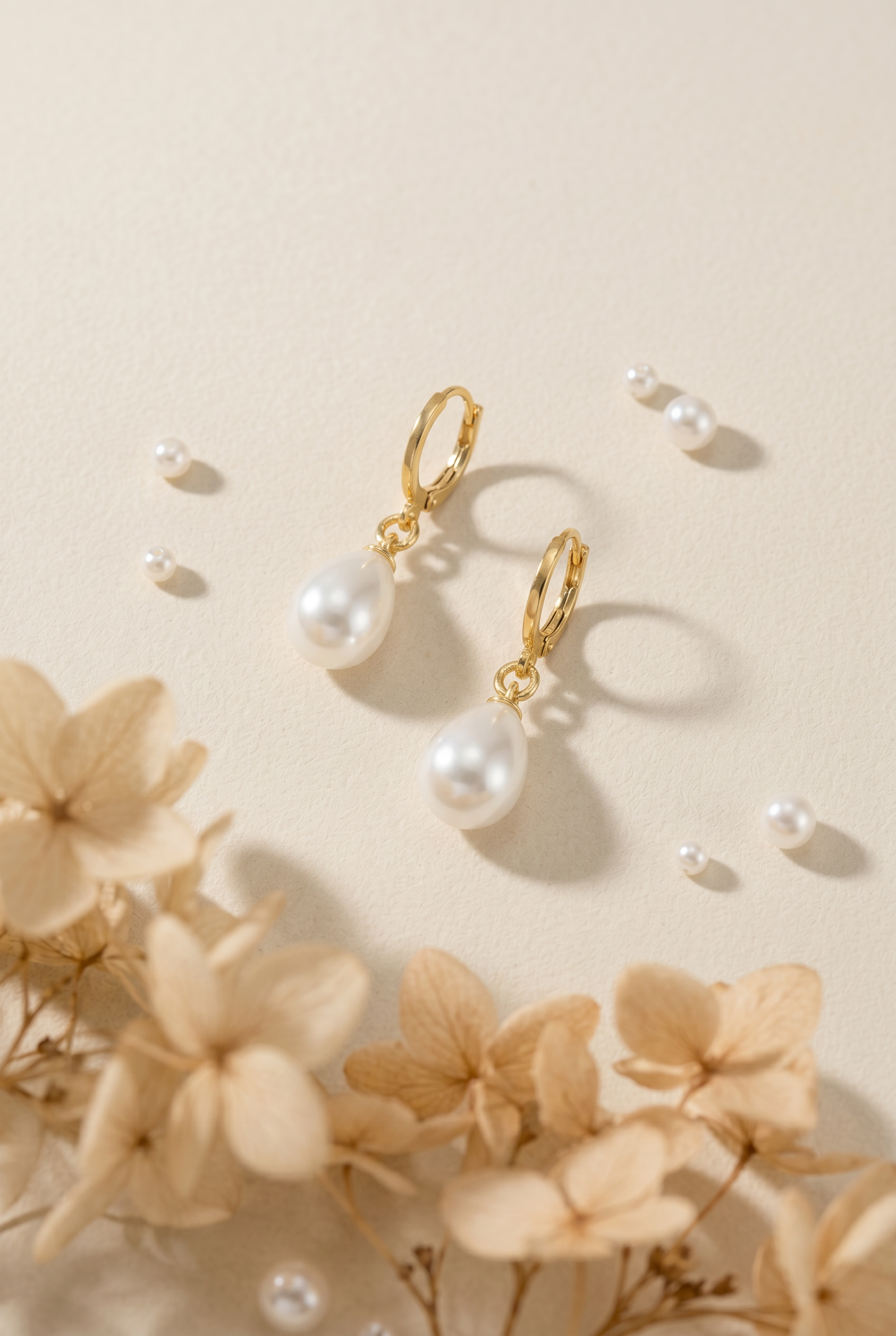 cercei perle naturale albe lacrima 8-9mm tortita aur 14k unghi - josephine - royal pearls