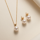 Set Perle Naturale Albe Aur 14K Classic – Perle Rotunde 7–8 mm