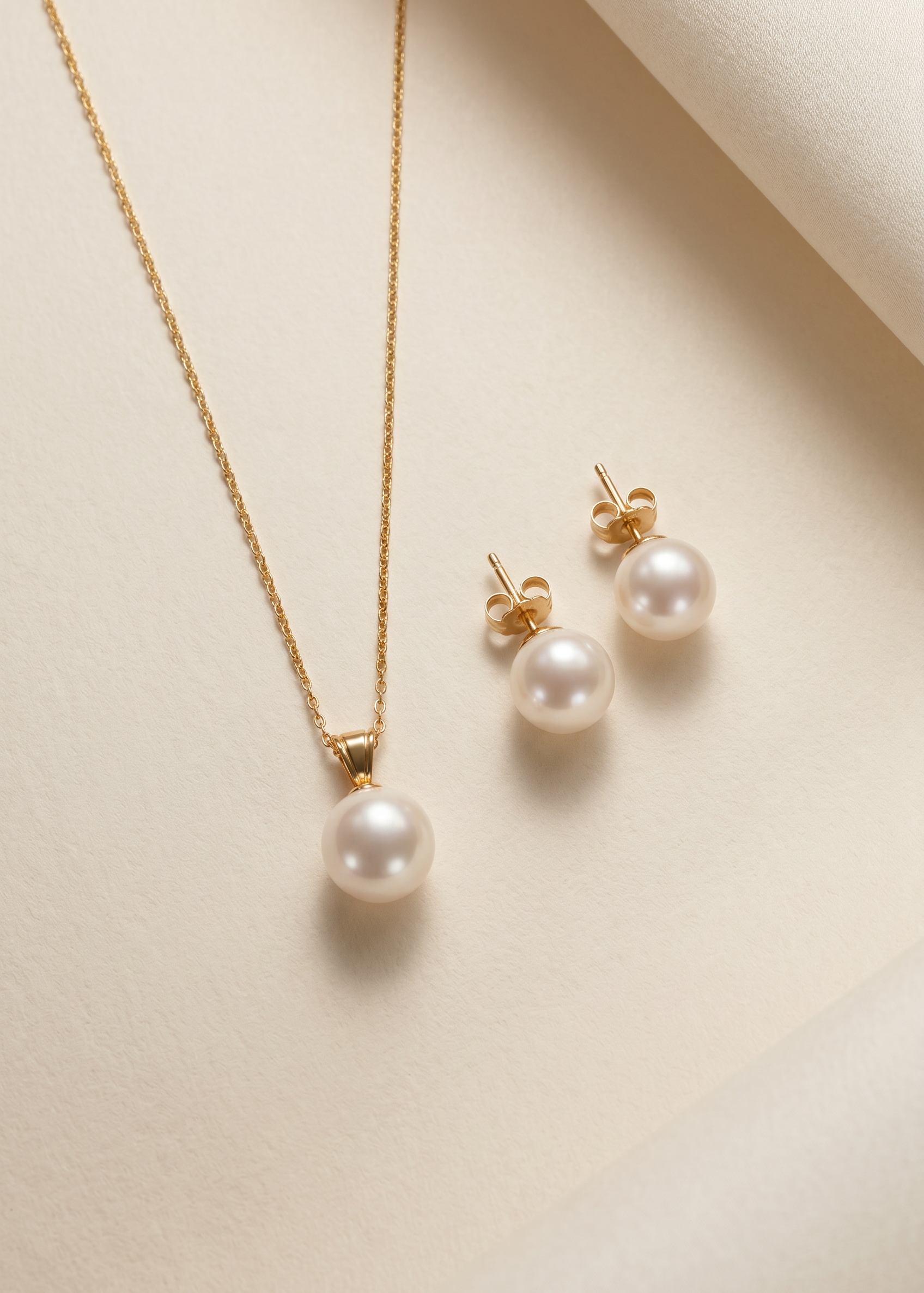 Set bijuterii perle naturale aur 14K Clasc Rotunde Royal Pearls