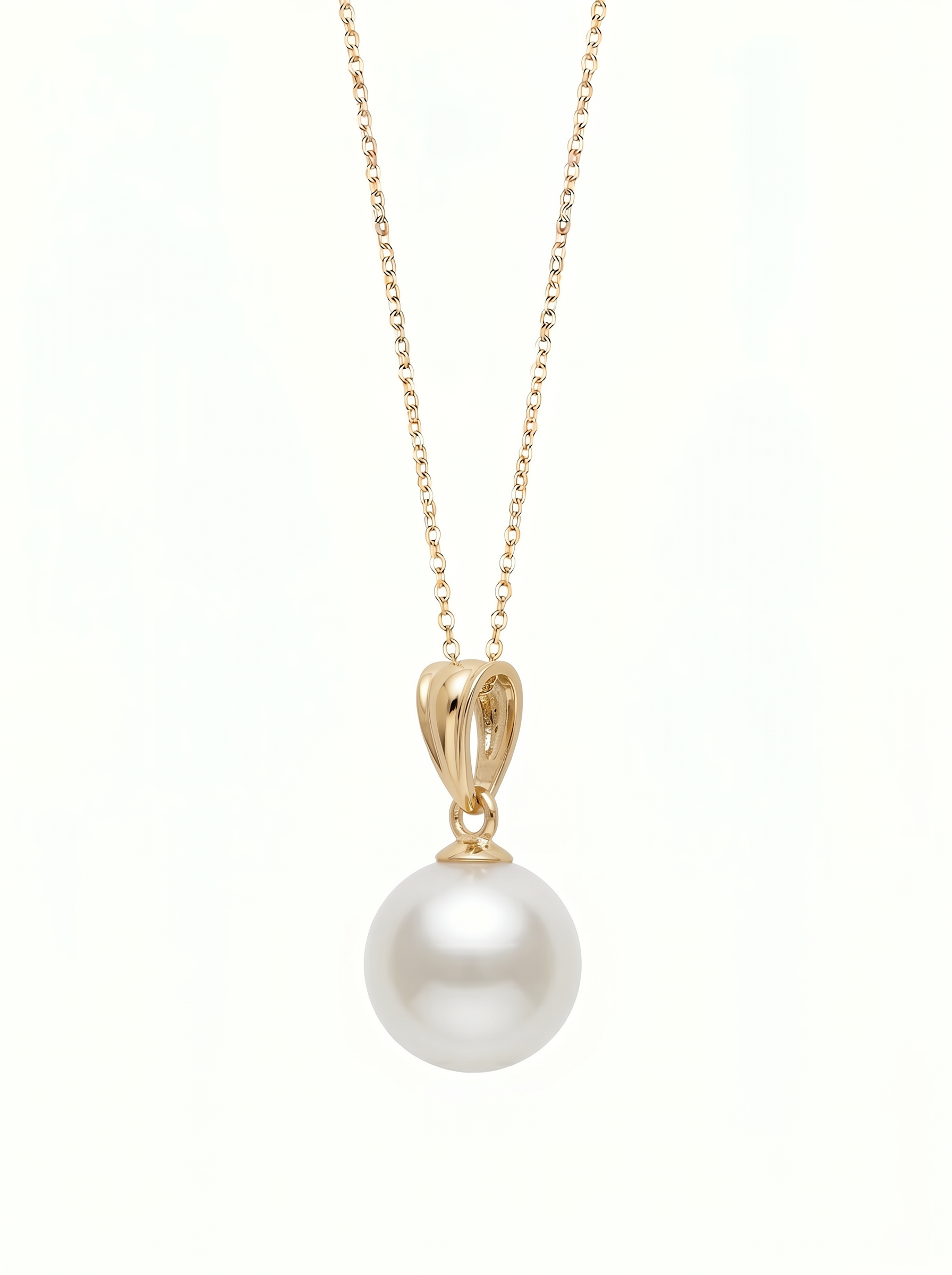 Colier Aur 14K cu Perlă Naturală Albă Rotundă 7-8mm — Astra detaliu - colier perle naturale aur 14K - Royal Pearls